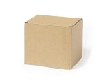 A brown cardboard gift box with a simple, unadorned design, featuring a square shape and clean edges.
