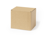 A plain brown cardboard gift box with a simple design, featuring straight edges and a fold top.
