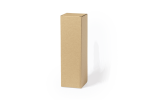 A tall, plain brown cardboard gift box with a rectangular shape. It has no visible branding or designs.
