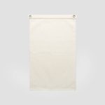 A cream-coloured canvas flag with metal eyelets for hanging. Features a plain design without any text or images.
