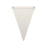 A canvas pennant flag in a neutral colour, featuring eyelets for easy hanging.