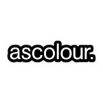 A black sticker featuring a bold logo with rounded edges and a white background.