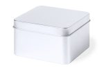 A silver gift box with a smooth metallic finish and a removable lid, ideal for office and business gifting.