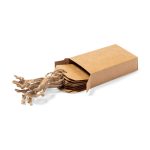 A set of brown gift hangtags with twine, neatly packaged in a cardboard box.