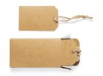 Brown kraft gift hangtags set featuring a larger tag and a smaller tag, complete with twine ties.