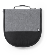 A grey and black picnic set bag with a handle, featuring a simple modern design and branding.