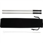 Reusable Stainless Steel Straw Set w/ Brush