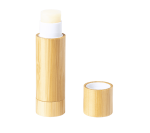 A bamboo tube of Fitol Lip Balm in a natural wood finish, with a removable cap.