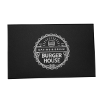 A black menu cover with the text "Burger House" and a burger graphic, featuring a decorative border.