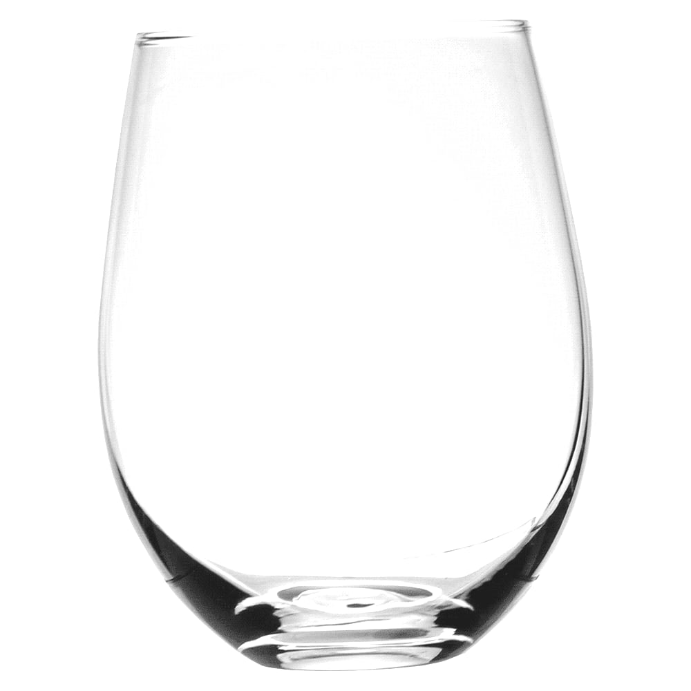 A clear, stemless wine glass with a capacity of 450ml, featuring a smooth, elegant design. Single Stemless Wine Glass 450ml - Image 1