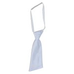 A light blue women's tie with a sleek design, featuring a loop for easy wear and a small logo.