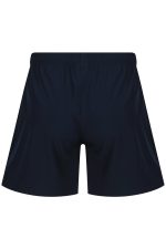 Navy blue men's sports shorts with an elastic waistband and no visible branding.
