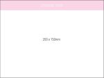A notepad with a white cover, featuring an adhesive strip and dimensions of 200 x 150 mm.