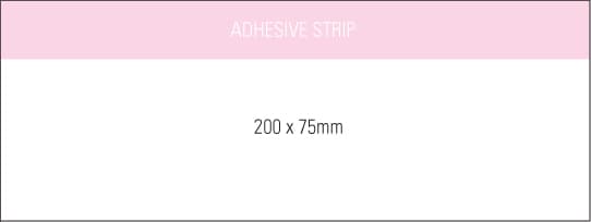A notepad measuring 200x75mm with an adhesive strip, featuring a clean white design and a pink header. Stuk note pad 200x75 colour 1col 100 leaf - Image 1