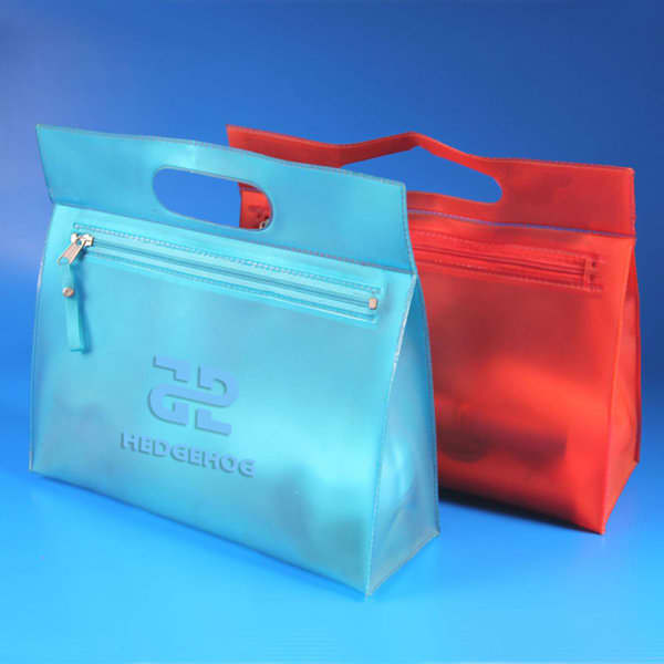 Frosted PVC Cosmetic Pouch With Handle Frosted PVC Cosmetic Pouch With Handle