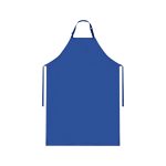 A blue Leroix apron featuring a simple design and adjustable neck loop, with no visible logos.