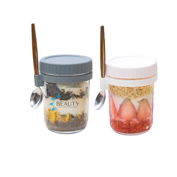 600ml Overnight Oats Jar With Lid And Spoon 600ml Overnight Oats Jar With Lid And Spoon