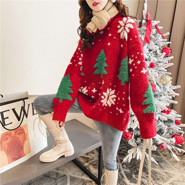 Christmas Women Loose Sweater Christmas Women Loose Sweater