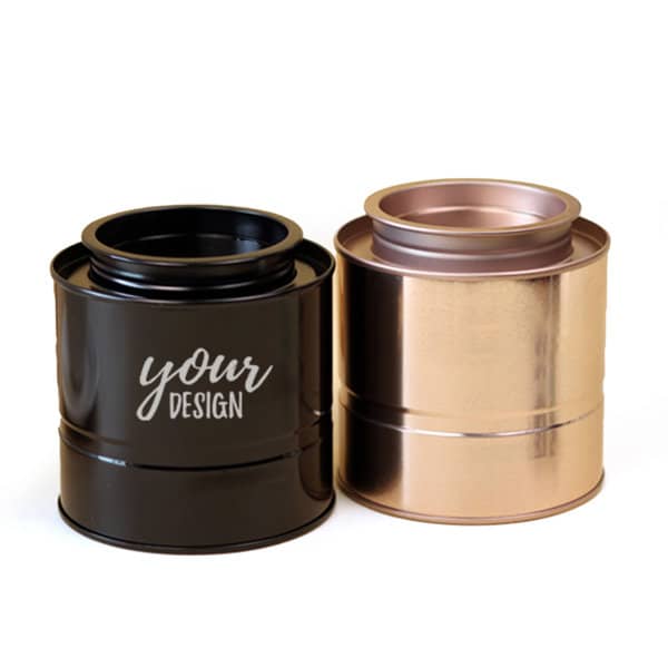 Cylinder Tin Tea Canister Cylinder Tin Tea Canister