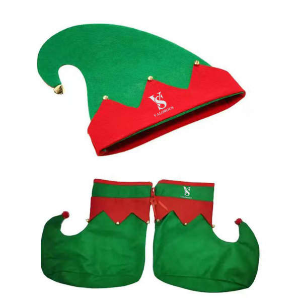 Felt Children's Christmas Elf Shoe And Hat Set Felt Children's Christmas Elf Shoe And Hat Set