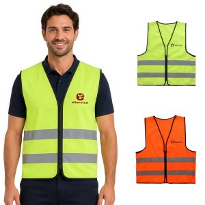 Unisex Adults Classic Hi-Vis Vest with Horizontal Reflective Tape
