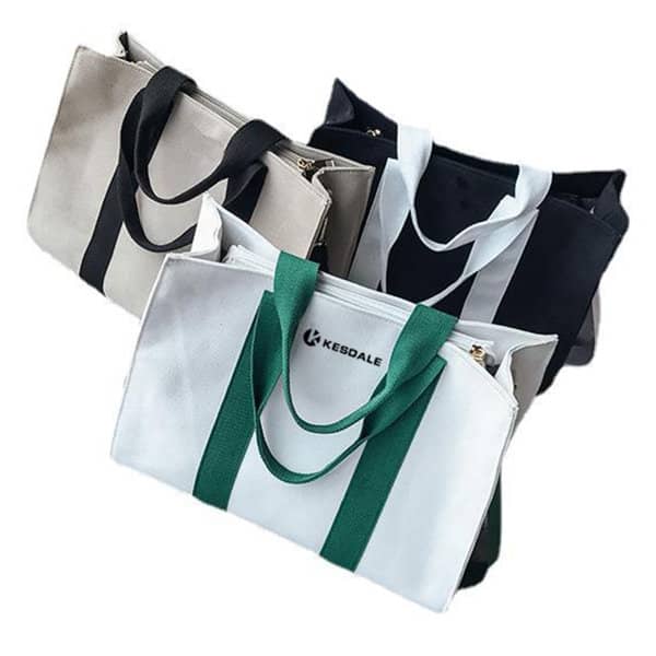 Vertical Stripe Canvas Tote Bag Vertical Stripe Canvas Tote Bag