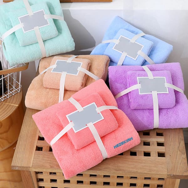 2Pcs Coral Fleece Bathroom Towel Set 2Pcs Coral Fleece Bathroom Towel Set