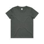 A dark green youth t-shirt with a classic crew neck and a minimalist design. It features a label inside.