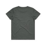 A green youth t-shirt with a classic short-sleeve design and a plain back. It features a logo on the label.