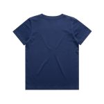 A plain navy blue youth T-shirt with a simple design and no visible branding.