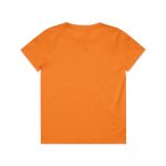 An orange youth tee with a simple design, featuring a logo on the back.