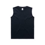 A black singlet tank top featuring a simple design and a label inside the neckline. It has a logo in the corner.