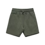 Kids Stadium Shorts in olive green, featuring an elastic waistband and a casual, stylish design.