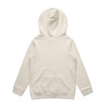 A plain beige hoodie with a hood, featuring long sleeves and a solid back design.