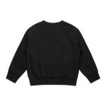 A black jumper featuring a crewneck design and long sleeves. It has a solid back and no visible logos.