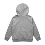 A grey hoodie with a hood and long sleeves, featuring a simple design and no visible branding.