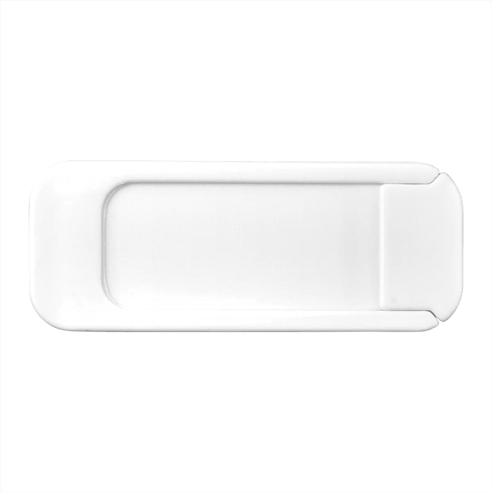 A white camera blocker with a simple design for privacy protection, featuring a smooth surface and rounded edges. Push Privacy Camera Blocker - Image 1