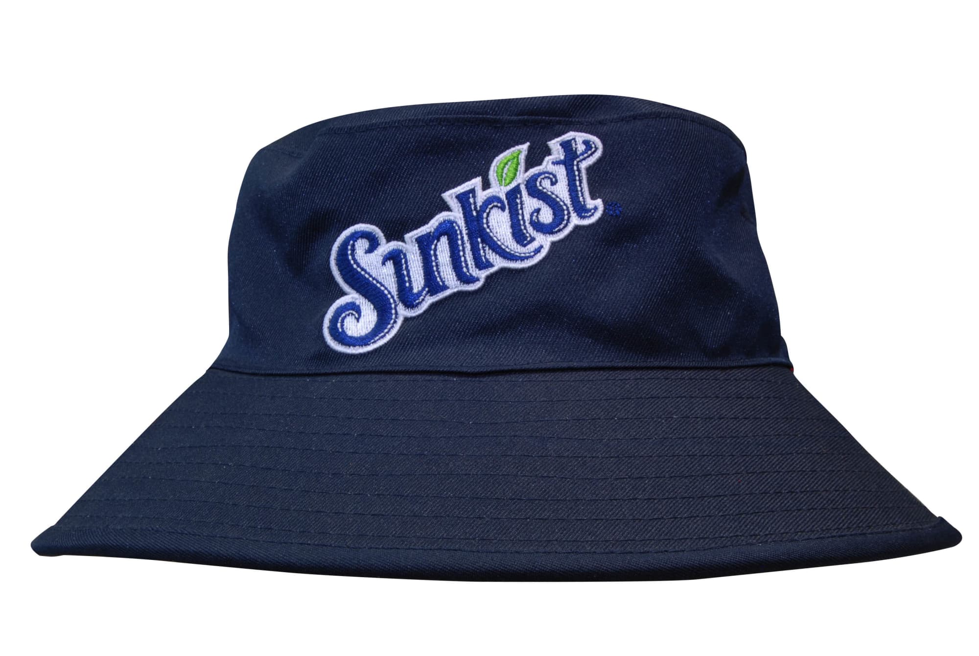 A navy blue reversible bucket hat featuring an embroidered logo. The fabric appears breathable and suitable for warm weather. A navy blue reversible bucket hat featuring an embroidered logo. The fabric appears breathable and suitable for warm weather.
