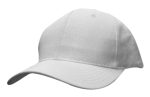 A white cotton twill cap with a curved peak and a plain design, featuring a logo on the front.