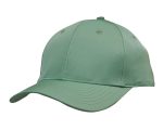 A mint green cap with a curved peak and stitching detail. It features ventilation holes and a branded logo.