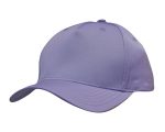 A purple sports cap with a curved brim and a smooth finish, featuring a logo on the front.