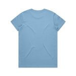 A light blue t-shirt with a classic fit and a branding logo on the back.