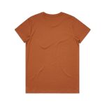 A t-shirt in a warm orange colour, featuring a plain design with a crew neck and short sleeves.