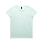 A light mint green t-shirt featuring a crew neck and a brand logo on the tag.
