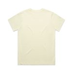 A pale yellow t-shirt featuring a plain back and a logo tag.