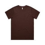 A brown classic t-shirt with a simple, unadorned design and a brand logo.