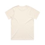 A light beige classic tee with a crew neck and short sleeves, featuring a plain back without any visible branding.