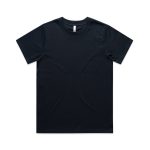 A black classic T-shirt featuring a round neck and short sleeves, also with a branded label.
