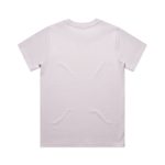 A light purple T-shirt with short sleeves and a plain back. It features a logo.