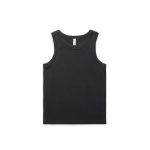 A black organic rib tank top with a sleeveless design and a subtle logo on the label.
